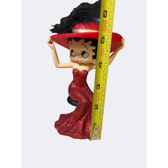 Betty Boop Lady In Red Sitting Fixing Hat Retired Figurine - Picture 8 of 12